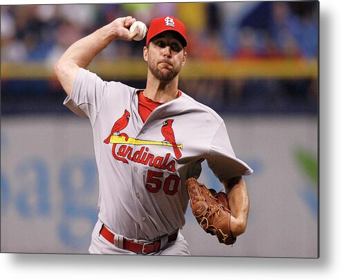 St. Louis Cardinals Metal Print featuring the photograph Adam Wainwright by Brian Blanco