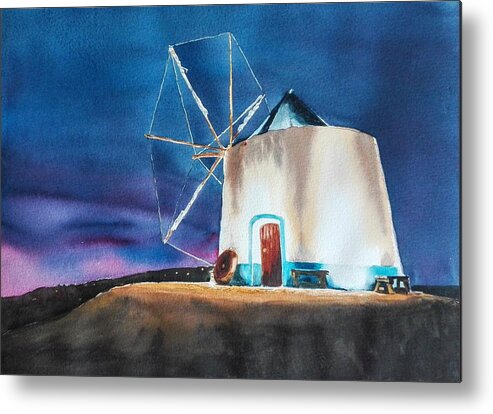 Mill Metal Print featuring the painting Alentejo Mill by Sandie Croft