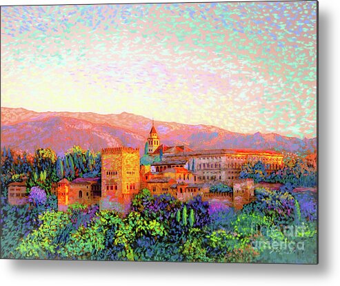 Spain Metal Print featuring the painting Alhambra, Granada, Spain by Jane Small