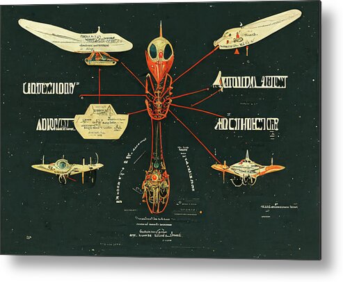 Alien Metal Print featuring the digital art Alien Insects #7 by Nickleen Mosher