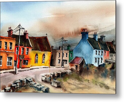  Metal Print featuring the painting Allihies Main St by Val Byrne