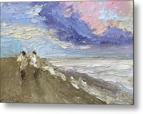 Beach Metal Print featuring the painting Amelia Beach by Laura Lee Cundiff