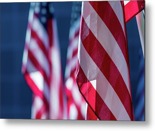Flag Metal Print featuring the photograph American Flags 2 by Amelia Pearn