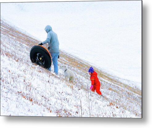 Tube Riders Metal Print featuring the photograph And Your Little Dog Too by Addison Likins