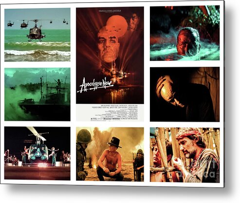 Apocalypse Now Metal Print featuring the mixed media Apocalypse Now Movie Scene on White by KulturArts Studio