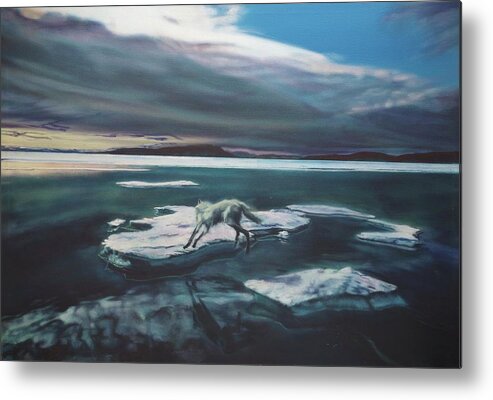 Realism Metal Print featuring the painting Arctic Wolf by Sean Connolly