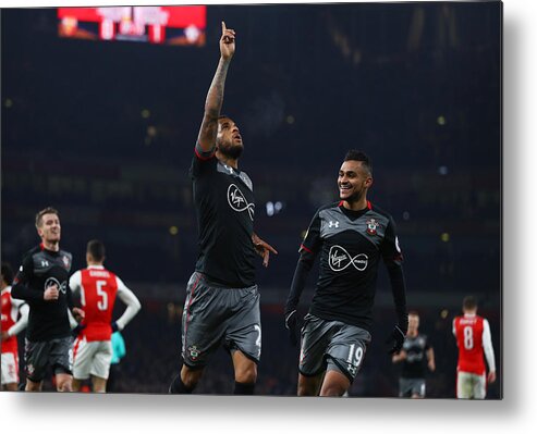 The Emirates Stadium Metal Print featuring the photograph Arsenal v Southampton - EFL Cup Quarter-Final by Clive Rose