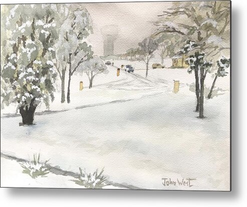 Snow Metal Print featuring the painting Austin Snow by John West