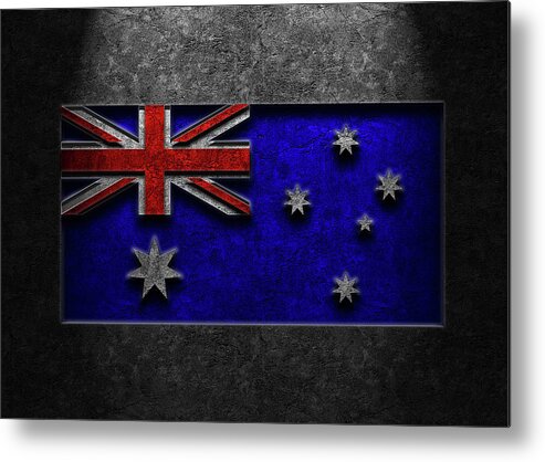 Abstract Metal Print featuring the photograph Australian Flag Stone Texture Repost by Brian Carson
