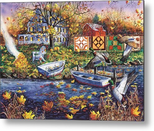 Autumn Landscape Metal Print featuring the painting Autumn Blessings by Diane Phalen