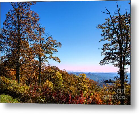 Autumn Metal Print featuring the photograph Autumn Sunset in the Blue Ridges by Shelia Hunt