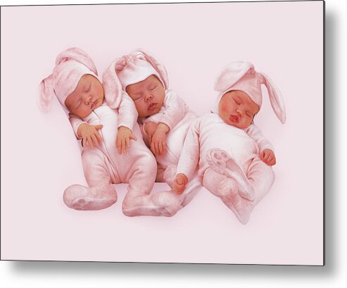 Bunnies Metal Print featuring the photograph Baby Bunnies #5 by Anne Geddes