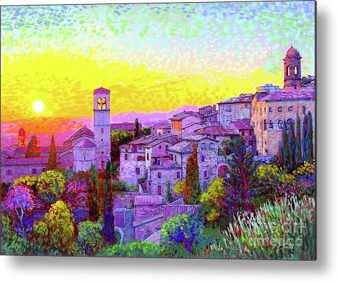 Italy Metal Print featuring the painting Basilica of St. Francis of Assisi by Jane Small