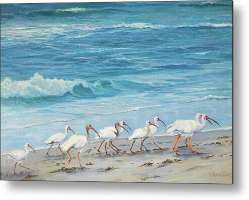 Ibis Metal Print featuring the painting Beach Patrol by Judy Rixom