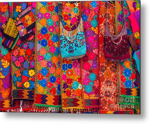 Color Metal Print featuring the photograph Beautiful Flowers at the Otavalo Market in Ecuador by L Bosco