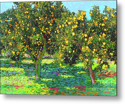 Landscape Metal Print featuring the painting Beautiful Lemon Grove by Jane Small
