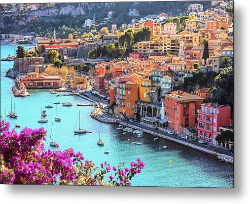 Azur Metal Print featuring the photograph Beautiful Villefranche Sur Mer by Manjik Pictures