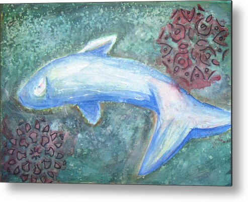 Beluga Metal Print featuring the painting Beluga by Loretta Nash