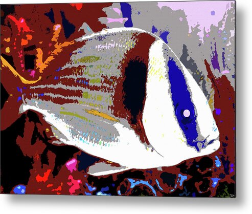 Art Metal Print featuring the painting Big Tropical Fish by David Lee Thompson