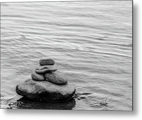 Zen Metal Print featuring the photograph Black and White Photography - Zen by Amelia Pearn