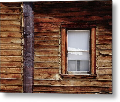 Bodie State Historic Park Metal Print featuring the photograph Bodie Window With Shade by Brett Harvey