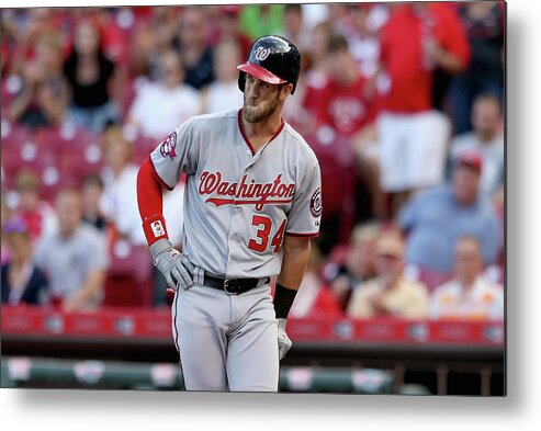 Great American Ball Park Metal Print featuring the photograph Bryce Harper by Andy Lyons