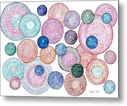 Bubbles Metal Print featuring the painting Bubbles by Ramona Matei