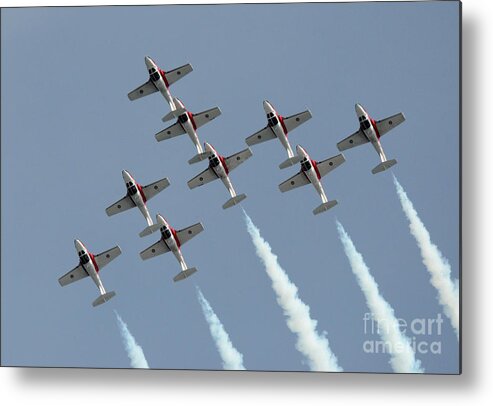 Snowbirds Metal Print featuring the photograph Canadian Snowbirds Poetry in Motion 49 by Bob Christopher
