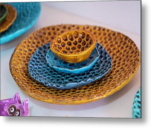 Ceramic Metal Print featuring the photograph Ceramic Bowls by William Dougherty