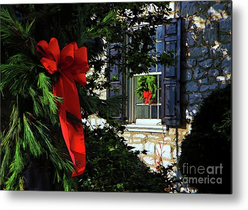 Christmas Metal Print featuring the photograph Christmas Bows by Geoff Crego