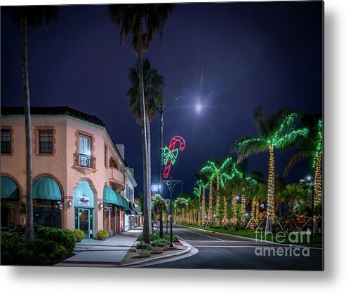 Blue Hour Metal Print featuring the photograph Christmas Light in Venice, Florida by Liesl Walsh