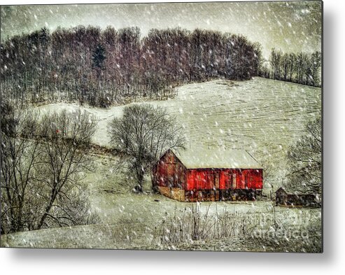 Red Barn Metal Print featuring the photograph Circa 1855 by Lois Bryan