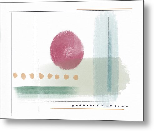 Abstract Art Metal Print featuring the digital art Circles and Lines by Irene Moriarty