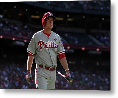 Ninth Inning Metal Print featuring the photograph Cody Asche by Christian Petersen