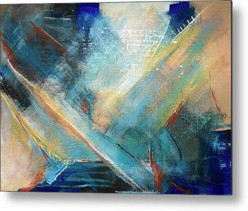 Acrylic Painting Metal Print featuring the painting Colorful Streaks by Suzzanna Frank