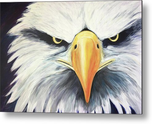 Eagle Metal Print featuring the painting Conviction by Pamela Schwartz