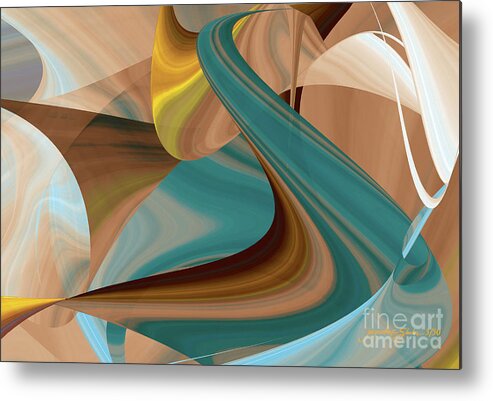 Abstract Metal Print featuring the digital art Cool Curvelicious by Jacqueline Shuler
