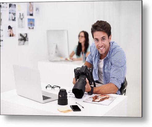 White People Metal Print featuring the photograph Creative young photographers by PeopleImages