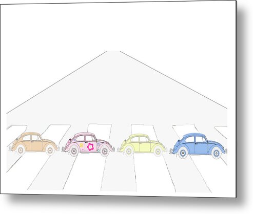 Beetles Metal Print featuring the mixed media Crossing Abbey Road by Moira Law
