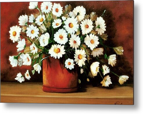 Daisies Metal Print featuring the painting Daisy Doodle SOLD by Susan Dehlinger