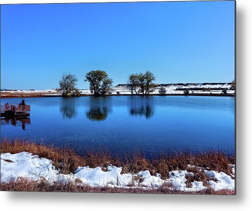 Fishing Lake Metal Print featuring the photograph Day at the lake RP by Cathy Anderson