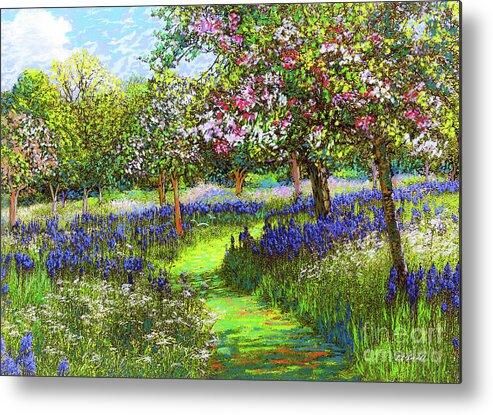 Landscape Metal Print featuring the painting Dazzling Spring Day by Jane Small