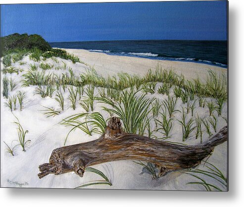 Beach Metal Print featuring the painting Deserted Beach by Cathy McGregor