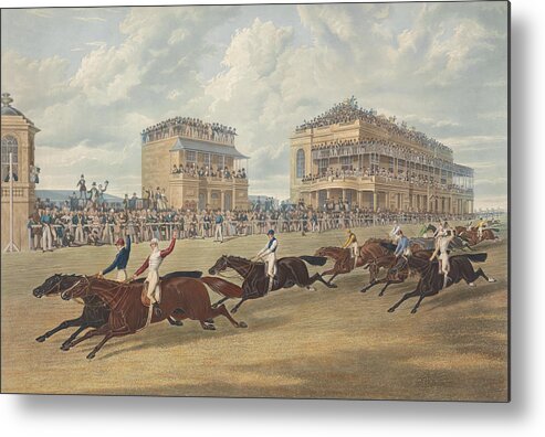 19th Century Metal Print featuring the relief Doncaster Great St Leger, 1839 by Charles Hunt