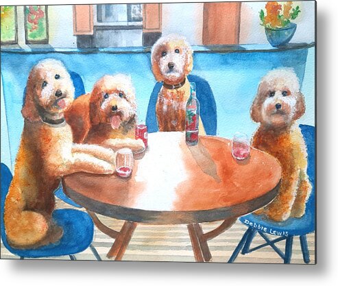 Doodle Metal Print featuring the painting Doodle Cheers by Debbie Lewis