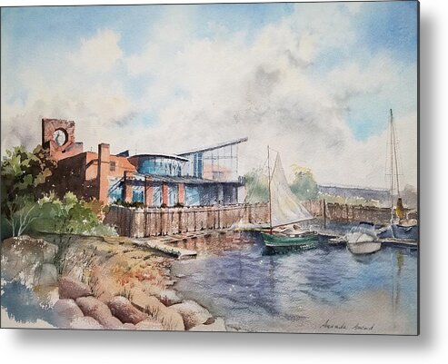 Burlington Vermont Metal Print featuring the painting ECHO, Leahy Center for Lake Champlain by Amanda Amend