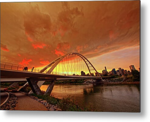 Sunset Metal Print featuring the photograph Edmonton River Valley by Dan Jurak