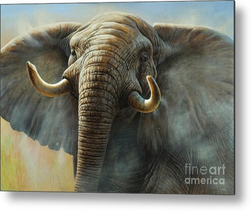 Cynthie Fisher Metal Print featuring the painting Elephant by Cynthie Fisher