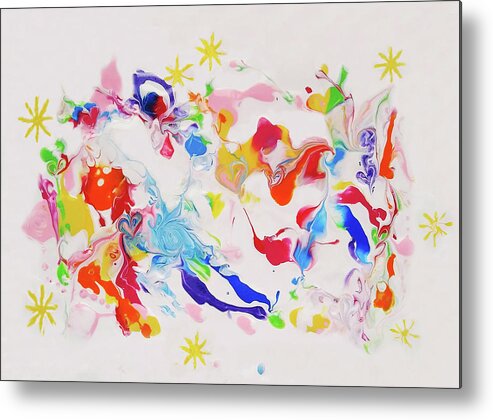 Rainbow Colors Metal Print featuring the painting Enchanted by Deborah Erlandson