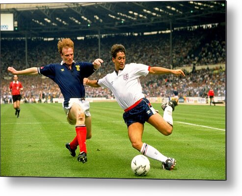 England Metal Print featuring the photograph Eng v Scot Gary Lineker and Alex McLeish by Simon Bruty